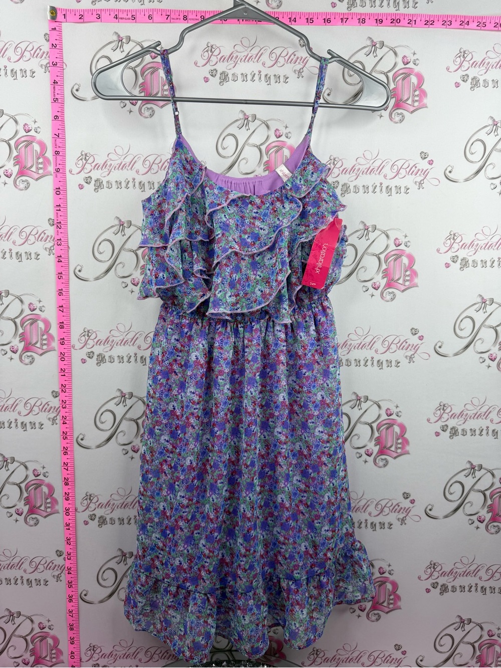 Xhilaration dress brand new with tags purple Lavender Floral Ruffle Sundress